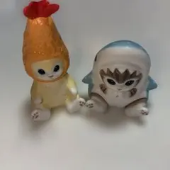 猫 フィギュア 2体セット エビフライ サメ 着ぐるみ