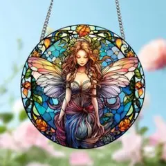 サンキャッチャー 壁掛け飾り ステンドグラス インテリア フェアリー