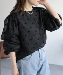 フロッキードット シャツ