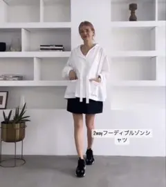 美品　cen. 2wayフーディブルゾン ホワイト