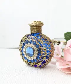 チェコ 香水瓶 ミニチュア パヒュームボトル ブルー ヴィンテージ チェコ 香水瓶 ミニチュア パヒュームボトル ブルー ヴィンテージ