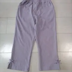 anyFAM　接触冷感しろくまパンツ リボン付き ハーフパンツ　ラベンダー