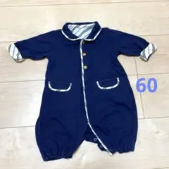 KISSETTE ネイビー ロンパース　60