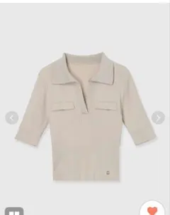 アニュアンス アセテートスキッパーリブニットトップス BEIGE - メルカリ