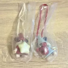 ディズニー リルリンリン 2025 カプセルトイ 赤 水色 2個セット