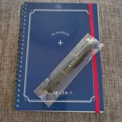 非売品　デルタ航空　ノート&3色ボールペンセットのサムネイル