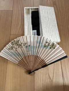 【未使用品】風景画 扇子 専用収納箱付き　白竹堂