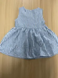 青と白のギンガムチェックワンピース サイズ90 韓国服