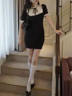 amerge french ruffle ribbon onepiece