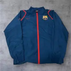 00s NIKE　ウォームアップジャケット　FCバルセロナ　XL　ネイビー