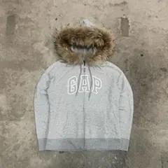 00s archive GAP fur zip hoodie Y2K グレー