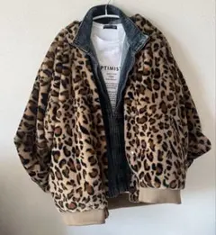 ヒョウ柄オーバーサイズファーコート　L ユニセックスアイテム