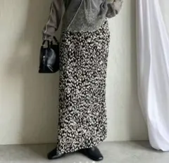【新品タグ付】She's Closet レオパード プリーツロングスカート Mのサムネイル