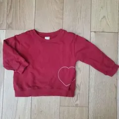 プティマイン 【Re:Yarn】 ハート　トレーナー　赤　100 (90)
