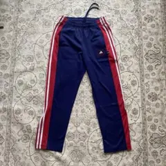 ☆90s アディダス バスケジャージ バスパン トラックパンツ 国旗タグ L
