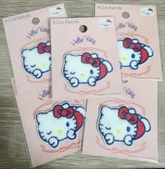 セリア　HELLO KITTY　パイルワッペン　キティちゃん　ワッペン