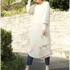 BAYFLOW ベイフロー　ワッフルCネックワンピース