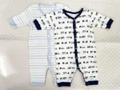 薄手ロンパース　2枚セット 60cm 車柄　ボーダー