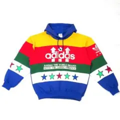 479 adidas アディダス デサント製 パーカー 長袖 ヴィンテージ