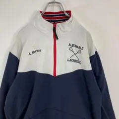 ハーフジップ　ナイロンプルオーバージャケット　ラクロス　チームプリント　M