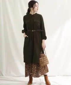 Ｃコールスタンドワンピース　カーキ