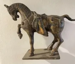 インド 真鍮馬 置物 約40cm アンティーク 彫金 ブラス ヴィンテージ 馬