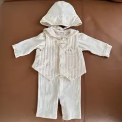 【美品】退院着 お宮参り セレモニースーツ クリーム色　3点セット