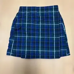 ユニクロ チェック柄 キルティング 巻きスカート ポケット付き防寒