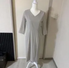 kayme ケイミー日本製 グレージュワンピース通年素材スマートストレッチ