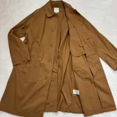 美品 BEAMS 21SS レインコート 撥水加工 ロング丈 カーキ L