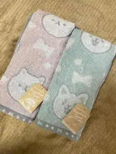 新品 くま柄 フェイスタオル 動物モチーフ 2枚セット