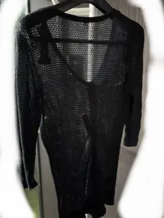 ユニクロ　ブラックメッシュカーディガン XL