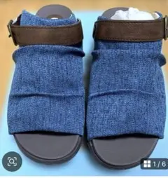 （タグ付き新品）モズ　moz 厚底 2way ストラップ ギャザー サンダル　Sのサムネイル