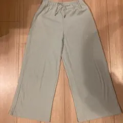 GU GIRLSリブプルオンワイドパンツ　ブルー　140