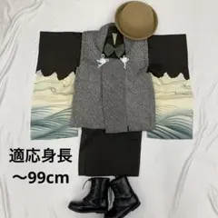 607abu50□七五三 アンティーク 三歳 男の子 着物&長襦袢 鶴 松