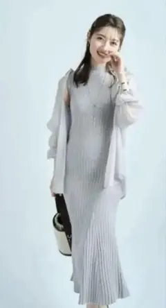 【美品】ニットワンピースのみ！アプワイザーリッシェ　グレー