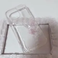 iPhone13proケース ピンク　花　さくら　 デコ電　桜　春　ハンドメイド