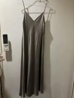 ベージュ キャミソール ロングワンピース Sサイズ