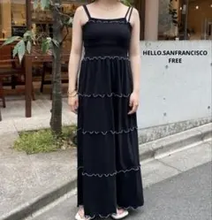 HELLO.SANFRANCISCO ブラック　フリルキャミワンピース　FREE