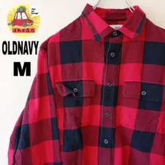 USA古着 OLDNAVY ネルシャツ　M レッド　ブラック　チェック