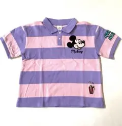 ミッキーマウス ポロシャツ 紫とピンク　100cm