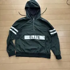 【FOREVER 21ナイロンジャケットパーカーXL深緑2本ラインレディースOK