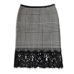 美品 sacai サカイ 千鳥格子 ウール タイトスカート レース Mのサムネイル