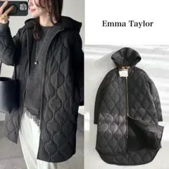 新品❤️エマテイラー　美シルエット3wayキルティングフードコート　ブラック