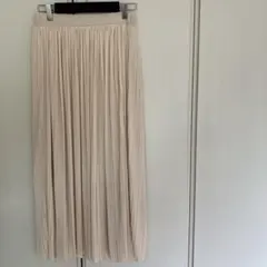 お値下げしました！ベージュ プリーツ ロングスカート F ウエストゴム