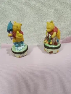 くまのプーさん クラシックプー ヒンジボックス 陶器 小物入 置物美品