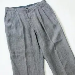 美品/3.6万円』PAPAS パパス ツータックパンツ リネンシャンブレー反応染のサムネイル