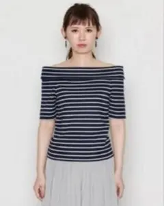 新品【匿名配送】アーバンリサーチ　Tシャツ　オフショルダー　ボーダー　五分袖