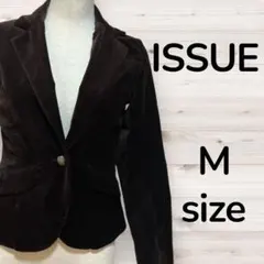 ISSUE テーラードジャケット M ベロア調 ブラウン　茶　1ボタン ショート