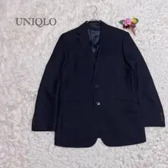 ユニクロ　テーラードジャケット　濃ネイビー　オフィスカジュアル　通勤　美品